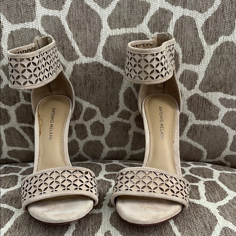 ANTONIO MELANI Taupe Cutout Heels